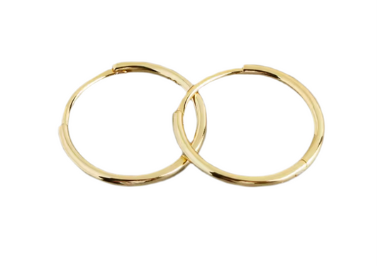 Simple Hoop | sterling silver with gold-plated buckle hoop