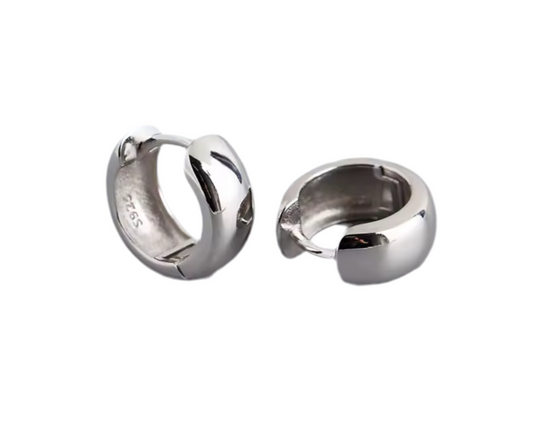 Thick Hoops | sterling silver click closure