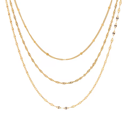 Sparkly | stainless steel triple stack necklace