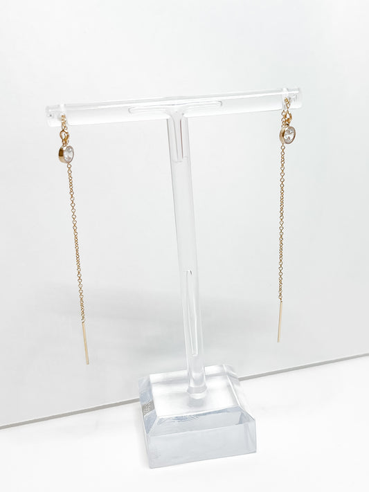 RAYNE | gold-filled threader earrings + cubic zirconia accent