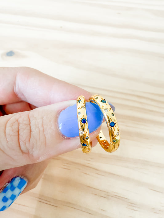 Twilight | sterling silver with gold plated hoop