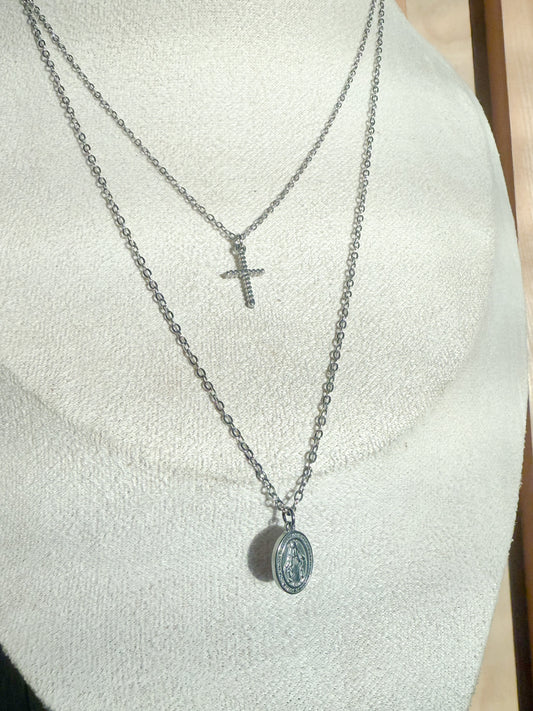 MARY | silver stainless steel necklace