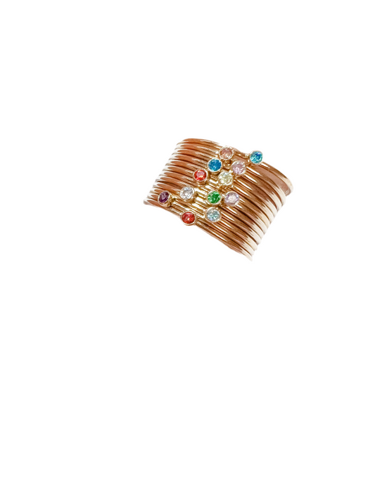 BIRTHSTONE | gold-filled stacking ring with birthstone accent