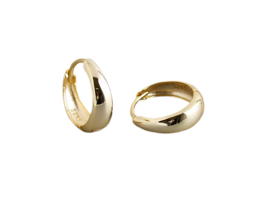 European Hoop | sterling silver with gold plated buckle hoop