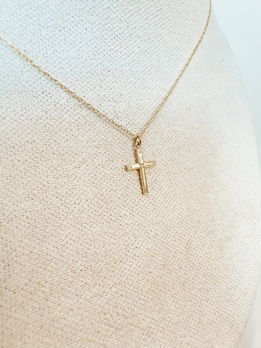 CRUZ | gold-filled cable chain with cross pendant