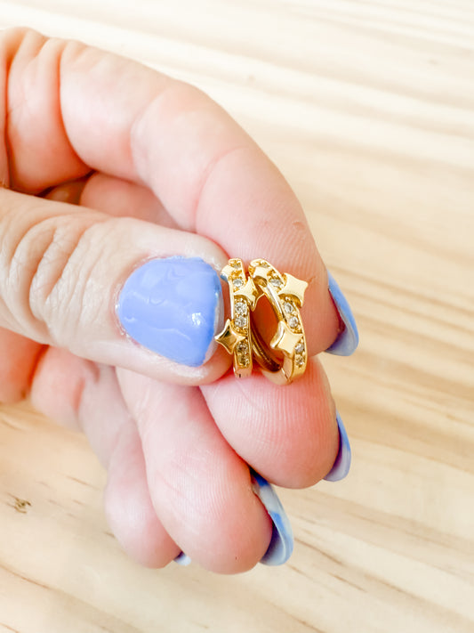 Sparkle hoop | sterling silver with gold plated hoop
