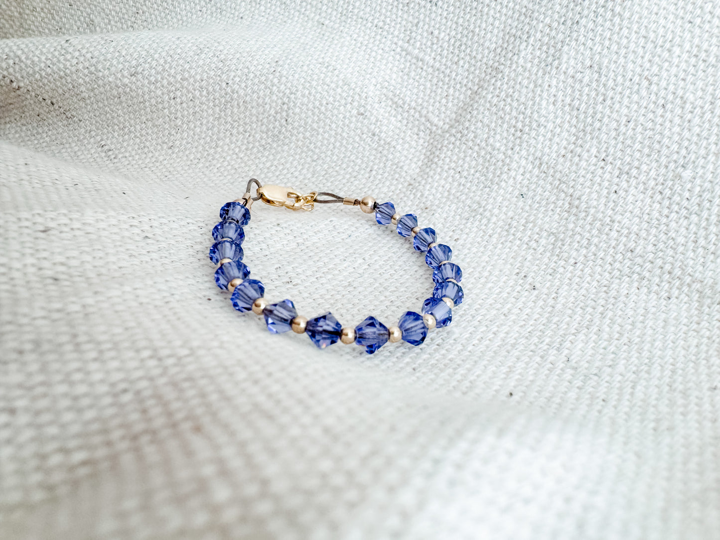 Tansy | tanzanite cubic zirconia and gold-filled beaded bracelet