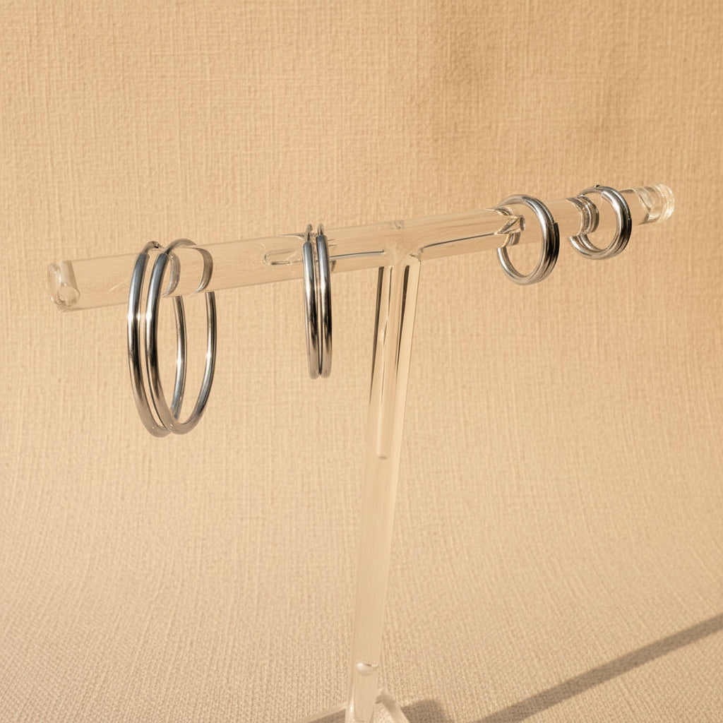 MYRA | gold-filled + sterling silver endless hoop huggies