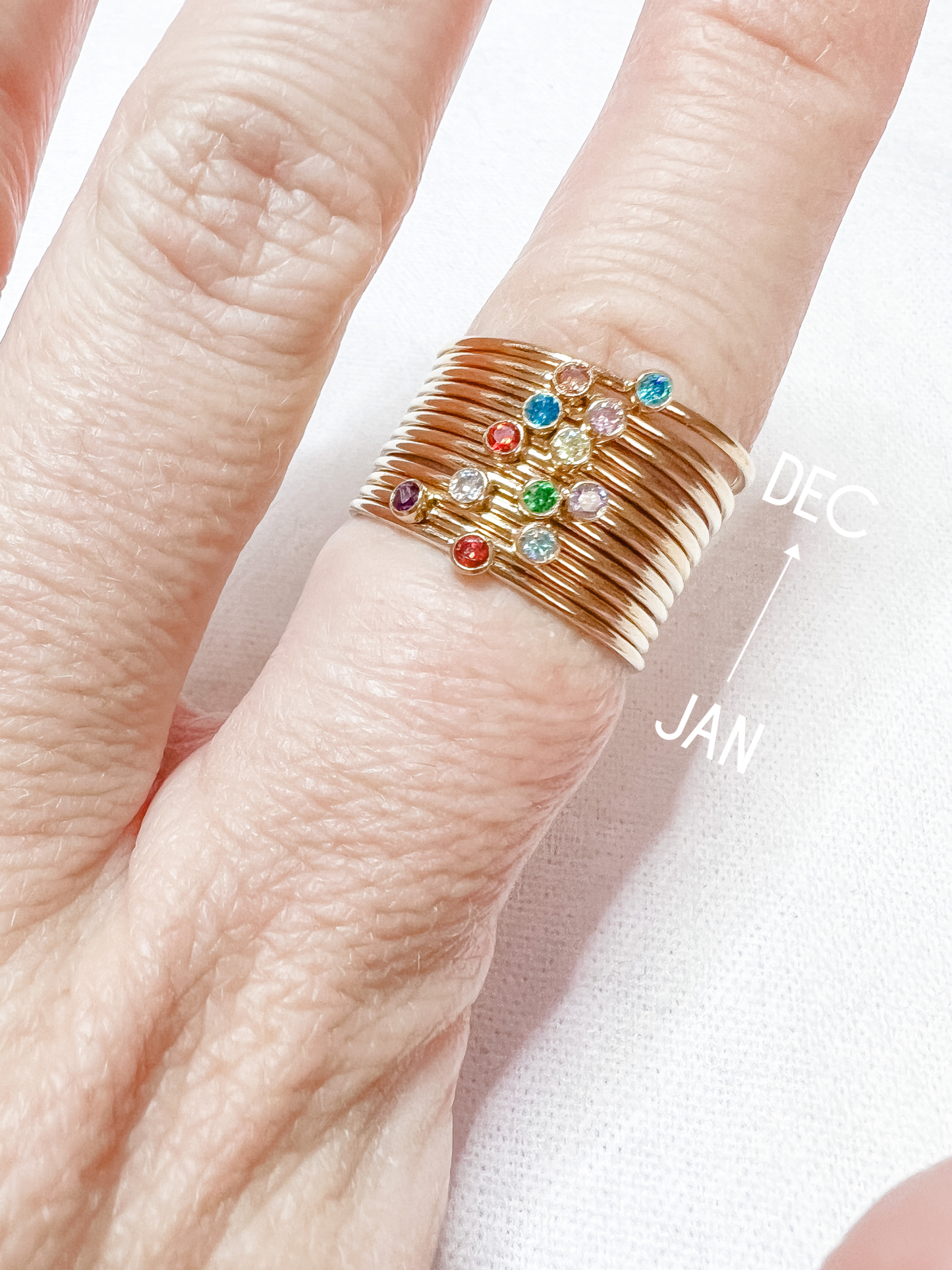 BIRTHSTONE | gold-filled stacking ring with birthstone accent