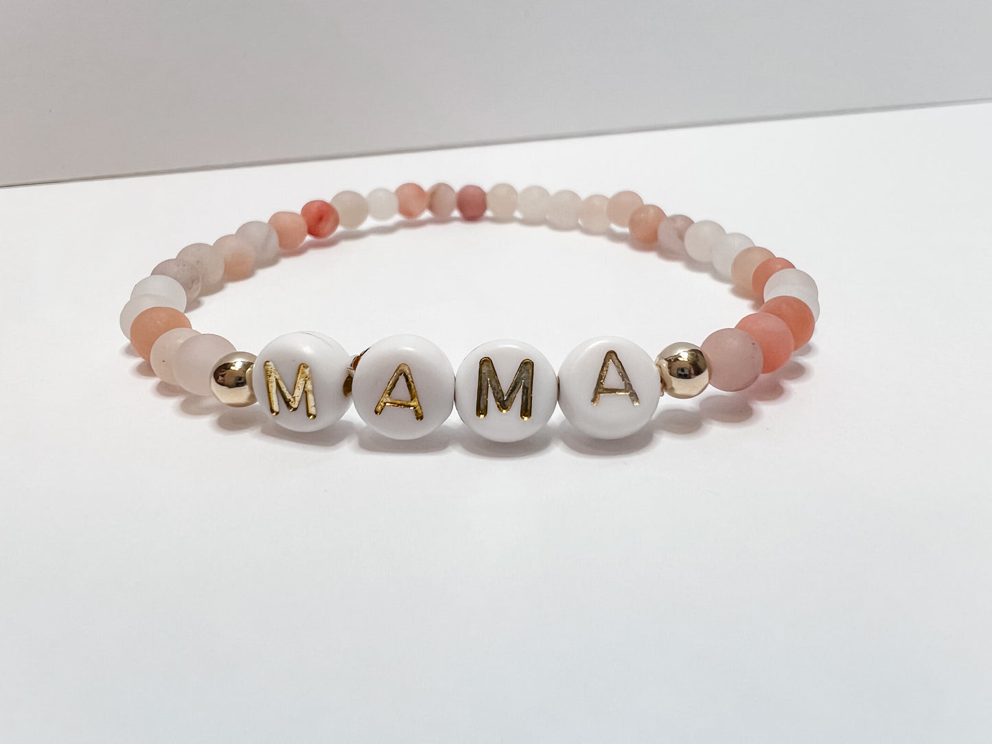 AUDREY | pink gemstone name bracelet