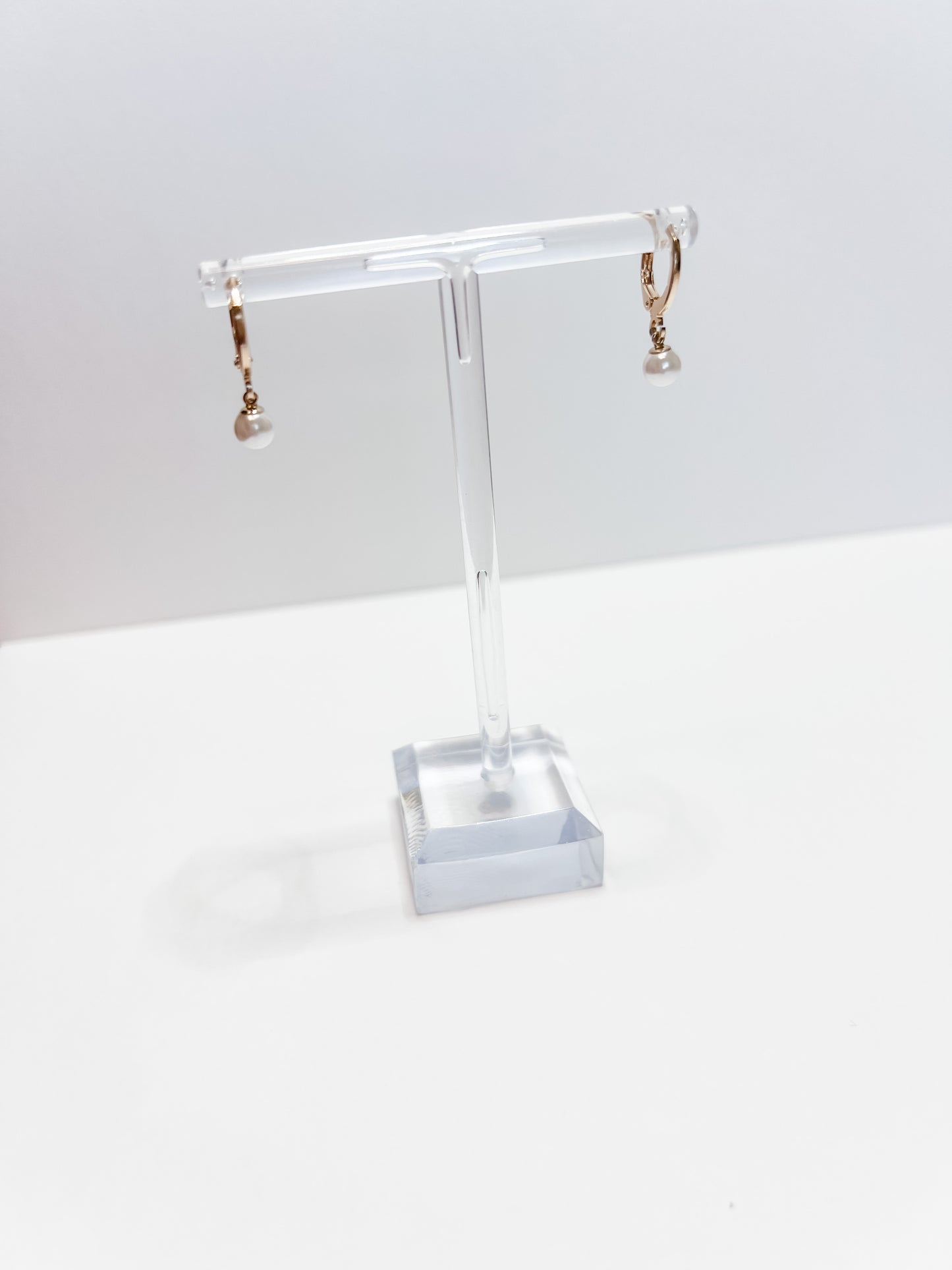 DARLA | gold-filled lever-back earrings with pearl accent