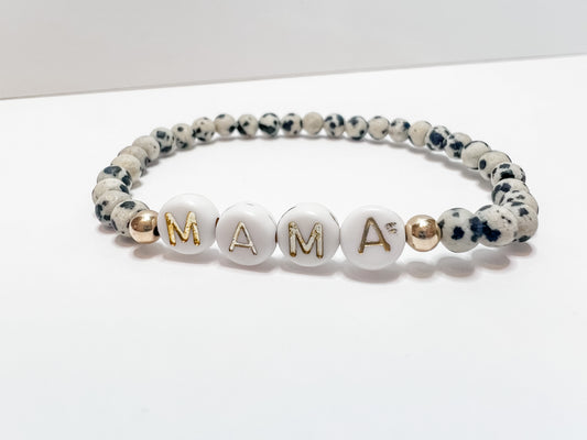 AUDREY | neutral gemstone name bracelet