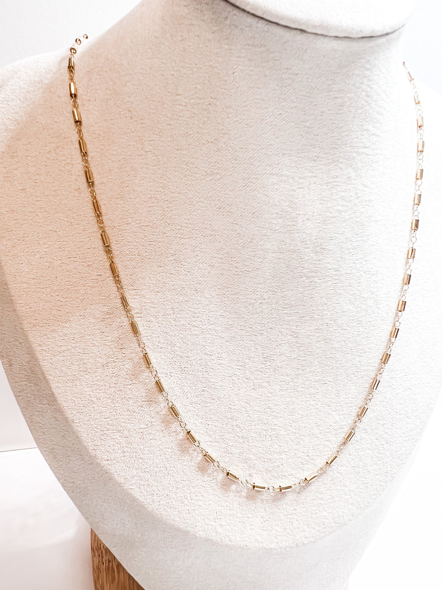 NORA | gold-filled tube and chain necklace