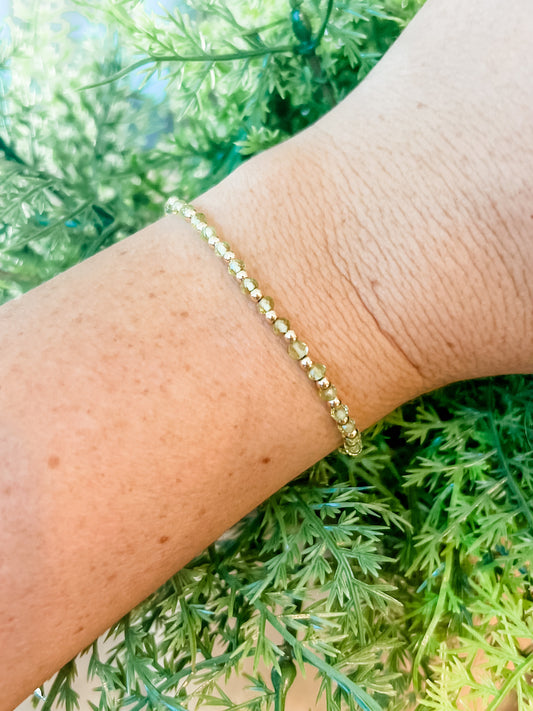 Peridot and gold-filled bracelet