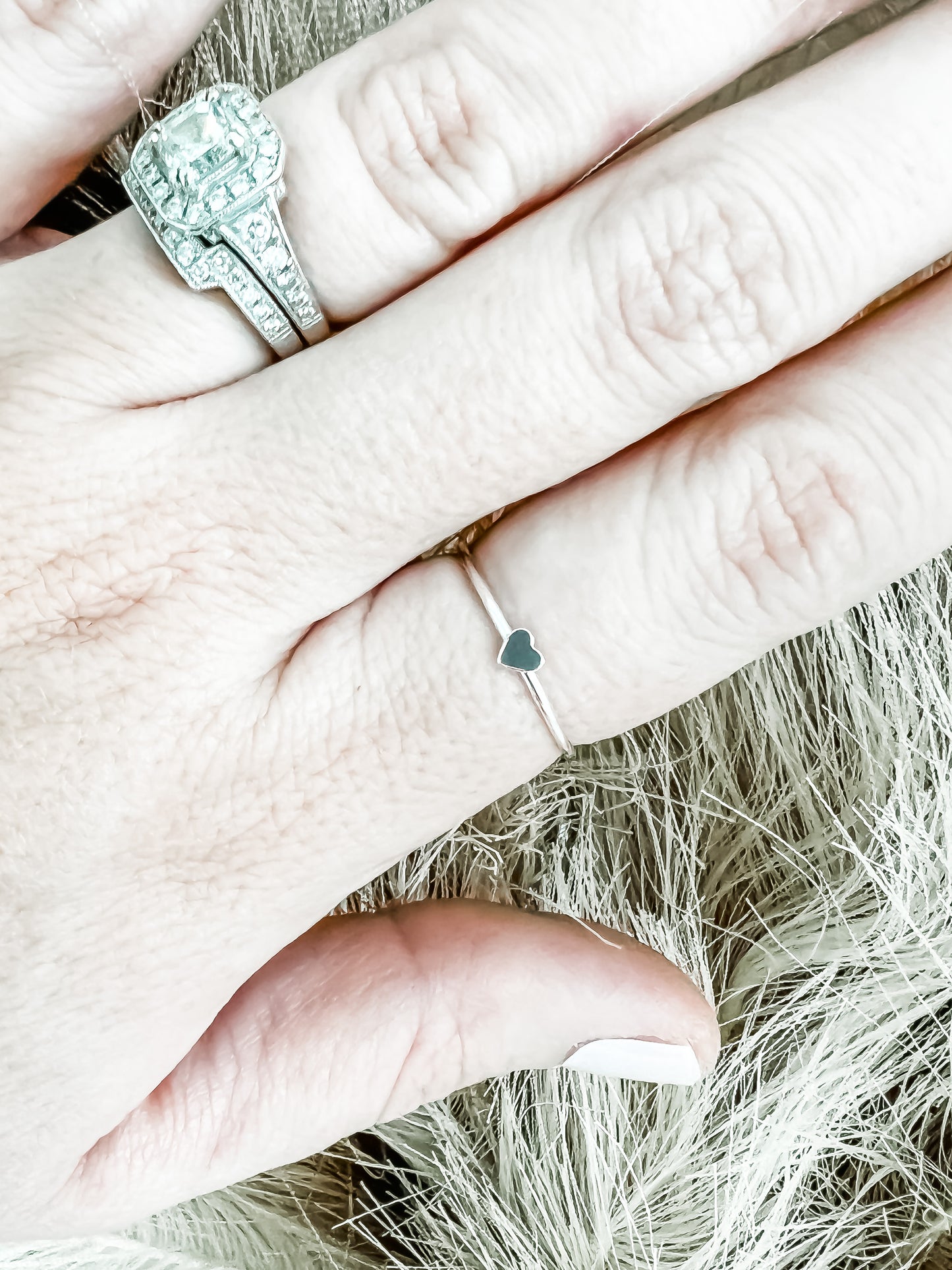 DAINTY HEART | sterling silver stacking ring
