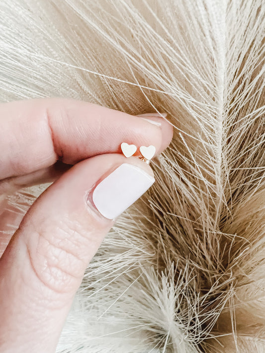 JULIET | gold-filled dainty heart stud earrings