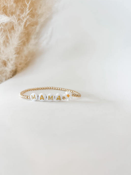 EZRA | name bracelet with daisy